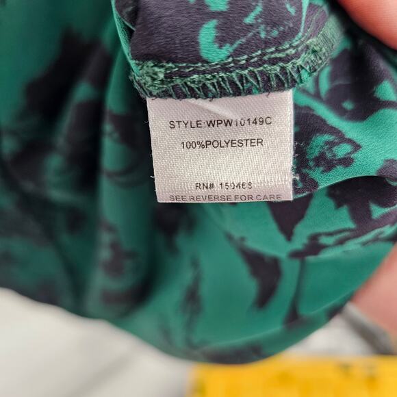 41 Hawthorn Green Black Floral Flowy Whimsigoth 3/4 Sleeve Boho Blouse Top 1X - Picture 6 of 10